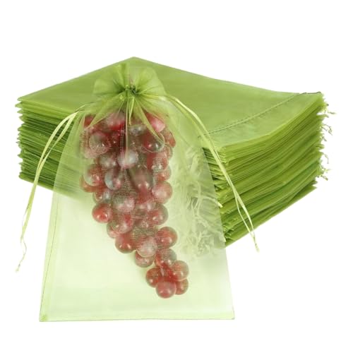 Dayysiuy Bolsas de Malla para Verduras - 200 Piezas Bolsas Reutilizables de Almacenamiento en Malla - para Recolección De Tomates Y Fresas En Cultivo Protección De Plantas