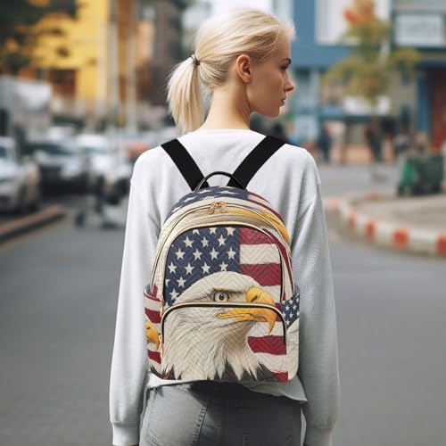 Image of ALAZA Funny Star American Flag Striped Women Backpack Purse Ladies Fashion Shoulder Bag Daypack Travel Bag 7.5L
