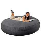 Jaxx 6 Foot Cocoon - 2-in-1 Convertible Bean Bag Bed & Large Bean Bag Chair for Adults, Black