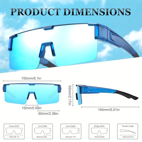 Image of HAOLOTA Fit Over Glasses Sunglasses for Men, Wrap Around Sunglasses for Driving Cycling Outdoors UV Protection