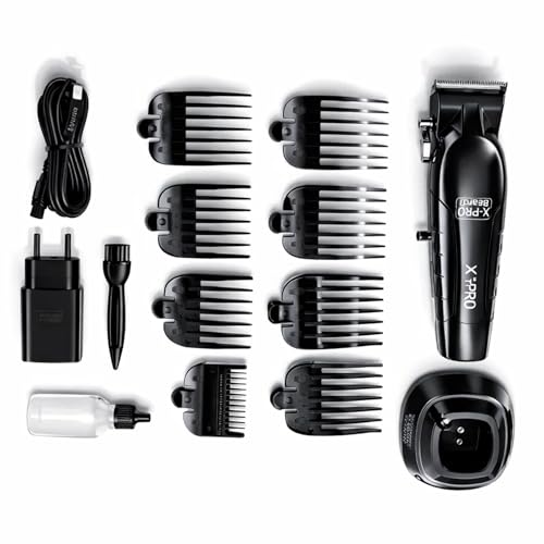 Image of ASBAH Professional X-Pro Hair Clipper - High Efficiency, 8 Guide Combs, Super Torque, Carbon-Treated Precision Blades, Adjustable Lever, Lithium Battery, One-Year Warranty, Lifetime Service