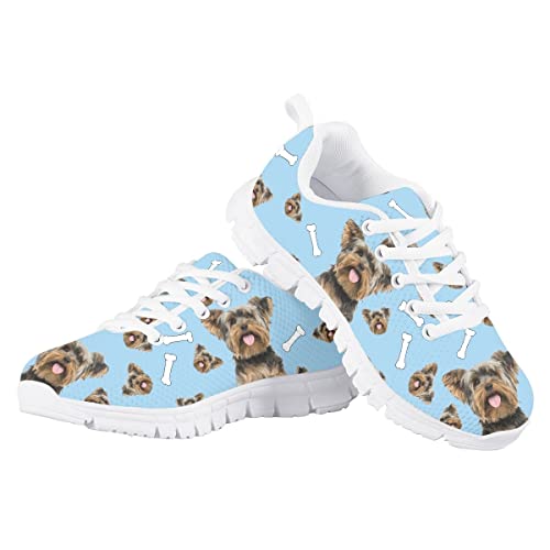 AmzPrint Corgi Print Lightweight Non Slip School Running/Walking Sports Sneakers Lace Up Flat Girls Purple Sneakers Size 54