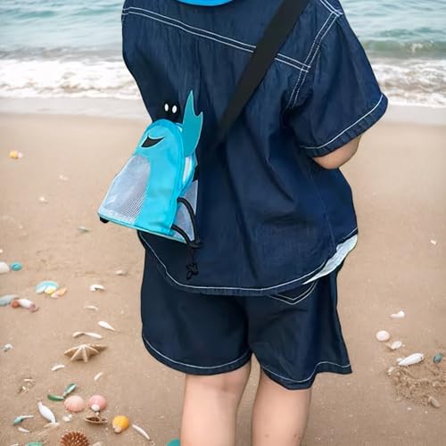 Image of Crab-Shaped Mesh Beach Toy Bag with Adjustable Shoulder Strap - Fun and Functional Sand Toy Storage for Kids