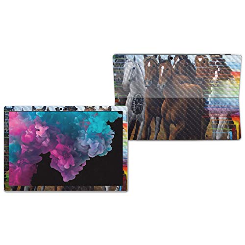Image of MightySkins Carbon Fiber Skin for Microsoft Surface Pro 6 - Horse Stampede | Protective, Durable Textured Carbon Fiber Finish | Easy to Apply, Remove, and Change Styles | Made in The USA