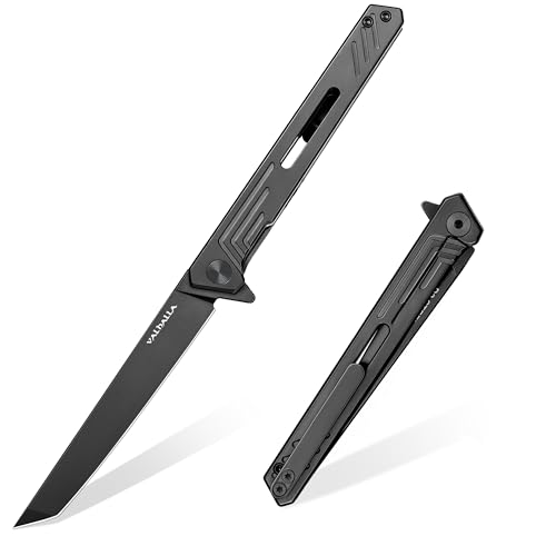Image of VALHALLA Slim EDC Pocket Knife, 3.48'' D2 Steel Tanto Folding Knife | Compact Work Knife, Pocket Knife For Men with Clip, Frame Lock, Gift For Men Women