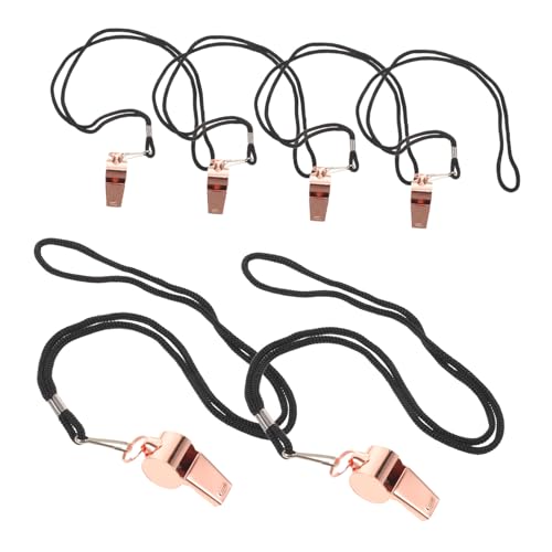 6 silbatos para árbitro con cuerda Kichvoe acero inoxidable miniatura 1