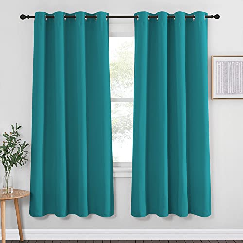 NICETOWN Blackout Window Curtains & Drapes - Thermal Insulated Grommet Light Blocking Window Treatment Privacy Drape for Bedroom/Living Room (Peacock Teal, 1 Panel, W52 x L72)