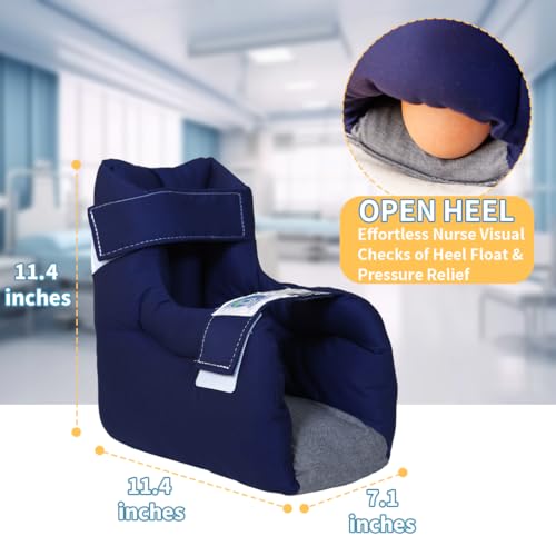 Image of EZ Assitive Heel Protector Sleeves - Open Heel Design for Pressure Relief, Adjustable Straps, Soft & Breathable Fabric, Fits Both Feet (1pc) - Ideal for Bedridden, Elderly & Diabetic Care