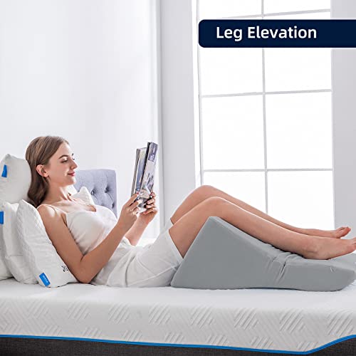 NOFFA Lesekissen für Bett und Sofa - Memory Schaum Keilkissen - Ergonomisches Rückenlehne Kopfkissen - Perfekt für Rückenunterstützung beim Entspannen, Spielen, Lesen oder Fernsehen - Breit
