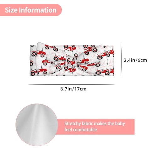 Red Wheeled Tractors Baby Girl Bows Headbands Baby Girls Newborn Headbands Infant Toddlers 0-6 Months3