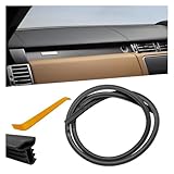 Craedli 1.6M/5.2Ft Car Windshield Cowl Rubber Seal Strip, Universal Cuttable Weather Stripping Molding Trim Strip, Flexible Soundproofing Car Dashboard Seal Strips for Window Sunroof(Double-Layer)