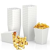 36 Pack White Popcorn Boxes, 2.2 x 4.2 x 3 inch Mini Popcorn Boxes for Movie Night Decorations