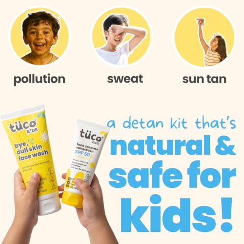 Image of Tuco Kids Bright Face Kit - Face Wash (100ml) & Face Cream & Sunscreen (50g) for Ages 3+ Kids, Paraben & Sulphate Free - Combo Pack of 2