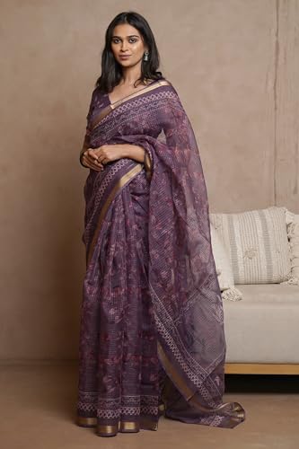 Image of MIRCHI FASHION Lightweight Kota Doria Cotton Saree | Floral Printed Summer Saree for Women | Breathable Ethnic Daily Wear Saree with Blouse Piece