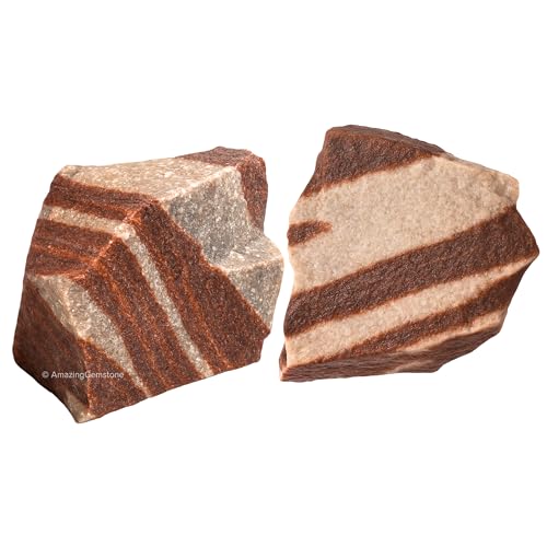 Image of Amazing Gemstone 2 Pieces Narmada Shiva Lingam Raw Crystals and Healing Stones, Natural Rocks for Tumbling and DIY Raw Stones and Crystals