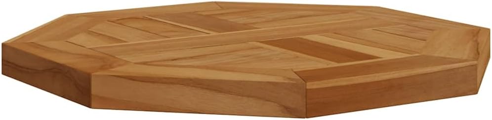 Octagonal Solid Teak Table Top 15.7x15.7x1 in, Smooth Sanded Butcher Block Countertop for Compact Kitchen Island, RV Dining, Patio Bistro, Indoor/Outdoor Brown