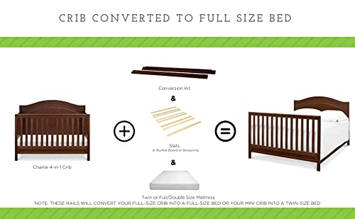 Full Size Conversion Kit Bed Rails For Davinci Meadow 4-In-1 Crib (White) #TOP3