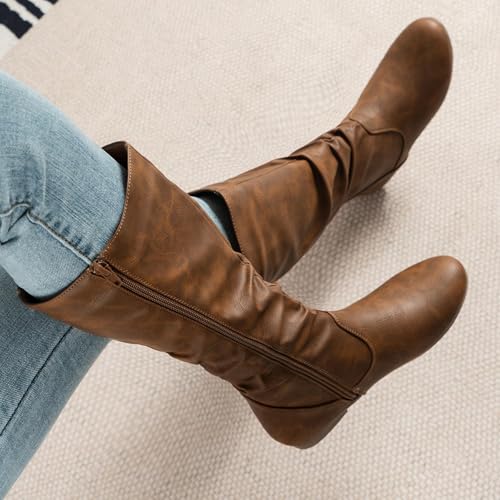 Bottes mi-mollet plissées marron : fini les mollets comprimés en 39.5
