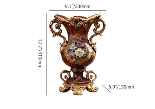 Artificial Vintage Flower Arrangement Vase Set European Golden Resin Vase Fake Flower Decor Wedding Party - Image 4