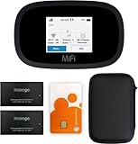 AT&T Wireless Hotspot Pocket WiFi 4G LTE MiFi 8000 | Free VPN Mobile Hotspot for Travel | 4G Mobile Portable WiFi | Unlocked Globally | Near 5G Speed up to 1200 Mbps | EVDO-LINK Bundle AT&T Sim Card