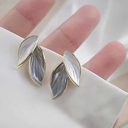 Fashion Leaf Stud Earrings For Women Enamel Earrings Jewelry3
