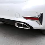 Spare Parts Stainless Steel Car Tail Throat Decorative Frame Cover For BMW 3 Series G20 G28 2020-2022 Pipe Tip Muffler Cover Trim(Deep hemming Silver)