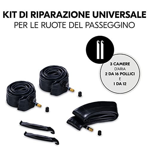 Hauck Camere D'aria Di Ricambio Per Passeggini - 2X Da 16" E 1X Da 12" - Compatibile Con Passeggino A 3 Ruote Runner, Runner 2 E Runner 3-2 Tiragomme Inclusi - 3