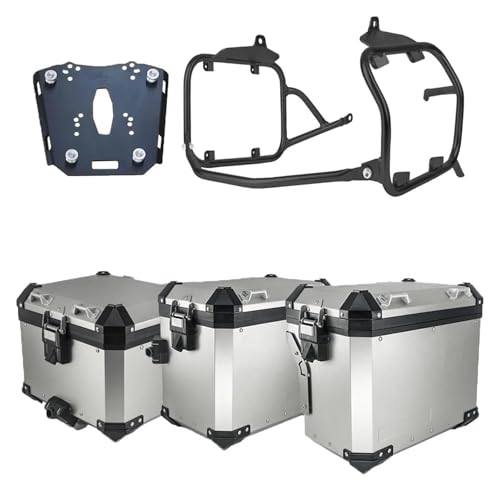 para VOGE 525DSX 500DSX 2023-2024 500 525 DSX, Caja De Equipaje De Aluminio para Caja Lateral Soporte para Alforja, Baúl Superior Portaequipajes(SL 3 Box BK Rack)