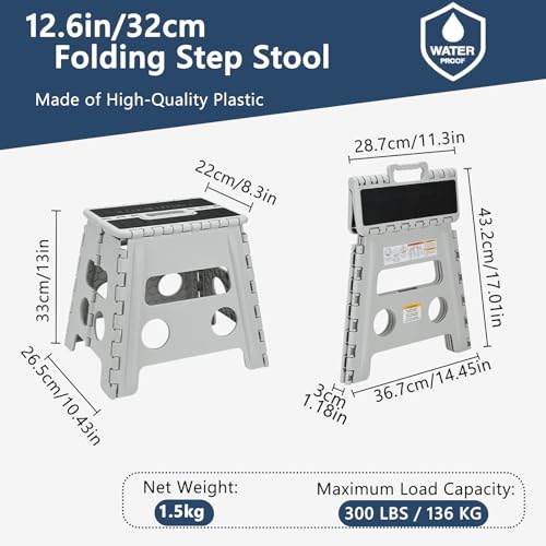 Taburete plegable con agarre antideslizante e impermeable de 32 cm 3