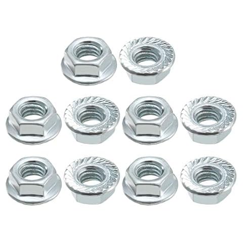 sourcing map Hex Serrated Flange Lock Nuts Cover