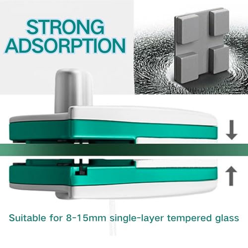 SUQ Limpiador de Vidrio de Ventana Magnética de Lado Doble, Inicio Lateral Doble Magnético Ventana Limpiador, Acristalamiento Simple oAlto y Ventanas Acristaladas para (GREEN) - imagen 3