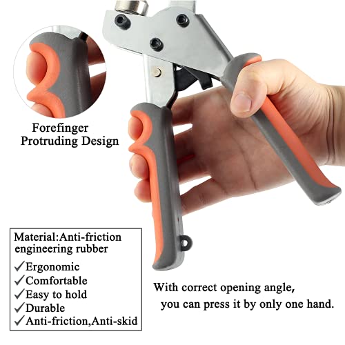 Bizoepro Grommet Tool Kit, 3/8 Inch Eyelet Kit Press Pliers (10Mm) Punch Hole Maker Manual Handheld Machine With 500Pcs Silver Grommets #TOP4