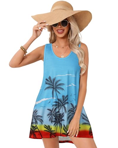 Image of elescat Womens Swimsuit Cover Up Summer Sleeveless T Shirt Beach Dress Tank Bikini Coverups 2026