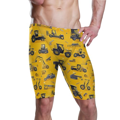 UMIRIKO Cute Car Tractor Swim Jammers for Men Athletic Durable S B0400843