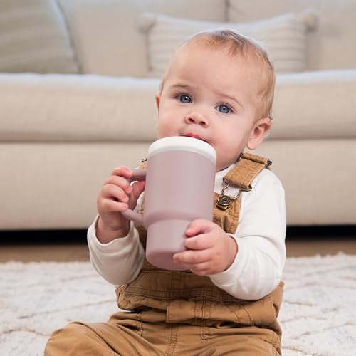 Image of Infantino My 1st Tumbler 266 ml Silicone Straw Cup - Pirouette, Leak-Resistant, Lightweight Premium Silicone, Fits Stroller & Car Seat Cup Holders