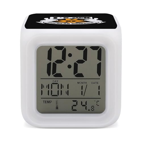 Reloj despertador digital I'm Back by Popular Demand con 7 colores cambiantes de luz nocturna para dormitorio con fecha y temperatura