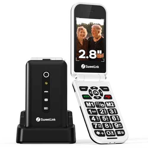 SweetLink F3PLUS 4G - Seniorenhandy Klapphandy ohne Vertrag mit großen Tasten, Handy für Senioren mit 2,8“ Display, 1400mAh Akku, SOS Notruffunktion,Fotokontakt,USB-C Ladestation,Dual Nano SIM,Schwarz