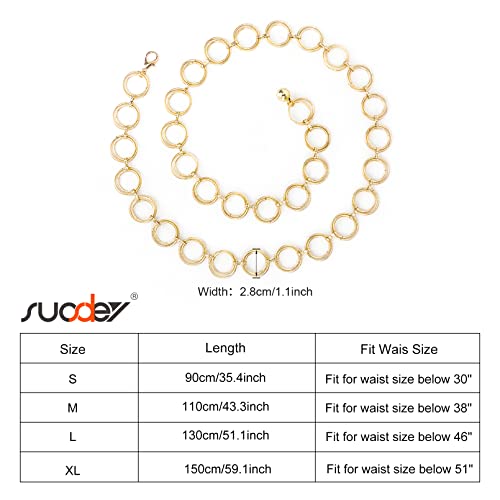 Suosdey Metal Gold Waist Chain Belt For Women Fashion Cute Body Belly Link Belt Chain For Pants Dresses #TOP5