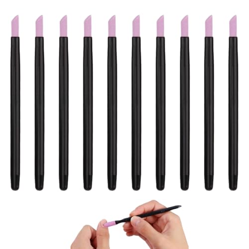 MOLZINY 10 Pièces Poussoir Cuticules Lime à Ongles en Pierre Ponce Lime à Ongles Stylo à Polir Stylo Poussoir à Ongles Lime à Ongles Pierre Bâton Stylo...