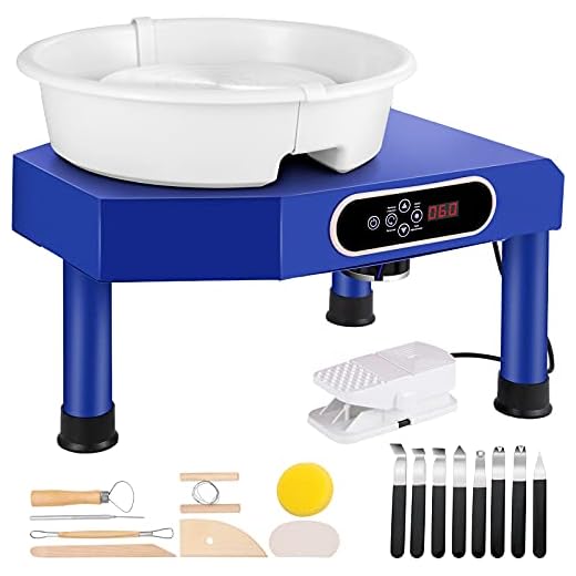 VEVOR Pottery Wheel, Pottery Forming Machine 9.8" LCD Touch Screen, 350W Ceramic Pottery Electric DIY Clay Sculpting Tools, Foot Pedal & Detachable ABS Basin for Adults and Beginners Art Craft