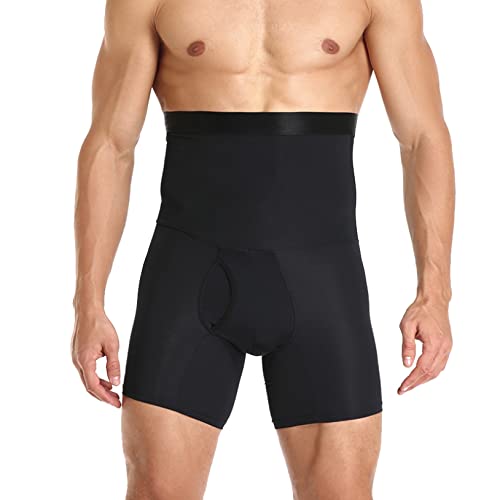 Pantalones cortos de compresión para hombres faja de cintura alta adelgazante de muslo
