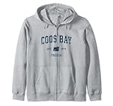 Photo Gallery coos bay oregon or - stampa sportiva, stile vintage, colore: blu navy felpa con cappuccio Photo Gallery coos bay oregon or - stampa sportiva, stile vintage, colore: blu navy felpa con cappuccio
