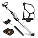VonHaus Tagliasiepi a Batteria 20V– Tagliasiepi Telescopico Estensibile, per Siepi, Cespugli, Rami, Arbusti, Caricatore, Tracolla, Testa Regolabile a 135°, Lame Dual Action (Grigio)