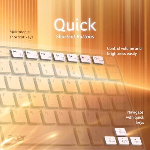 Image of Acer Nano Pad Touch Wireless Keyboard with Built-in Touchpad | Bluetooth Multi-Device Support | 280mAh Rechargeable Battery | Ultra-Slim Portable Design for Windows, Android, iOS & Mac | Purple