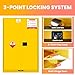 Flammable Storage Cabinet, 45 Gal, Cold-Rolled Steel Flammable Liquid Storage Cabinet, 42.9 X 18.11 X 65 in Explosion Proof with 2 Adjustable Shelves 2 Manual Doors for Industrial Use, Yellow