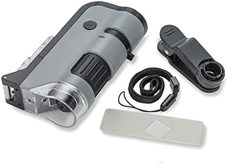 Carson MicroFlip 100x-250x LED and UV Lighted Pocket Microscope with Flip Down Slide Base and Smartphone Digiscoping Clip 3 4132eftnCoL. AC