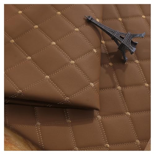 Polipiel para Tapizar, Tela de Cuero Acolchado Manualidades, Cojines o Forrar Objetos. Venta de Polipiel por Metros para la Decoración Interior del Asiento. Ancho 140cm(Brown,1.4X7m)