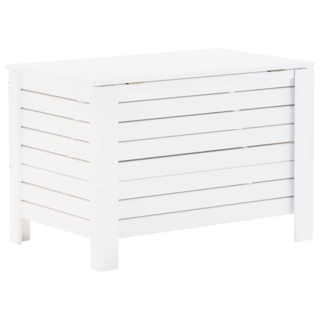 Szafki i przechowywanie, skrzynie do przechowywania, pudełko do przechowywania z pokrywką RANA białe 100 x 49 x 54 cm lite drewno sosnowe