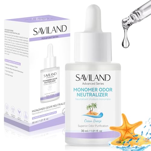 SAVILAND Monomer Odor Neutralizer: 30 ml Superior Odor Purification Monomer Drops Odor Out for Acrylic Nail Liquid with Dropper for Nail Tech Acrylic Nails Salon Ocean Breeze