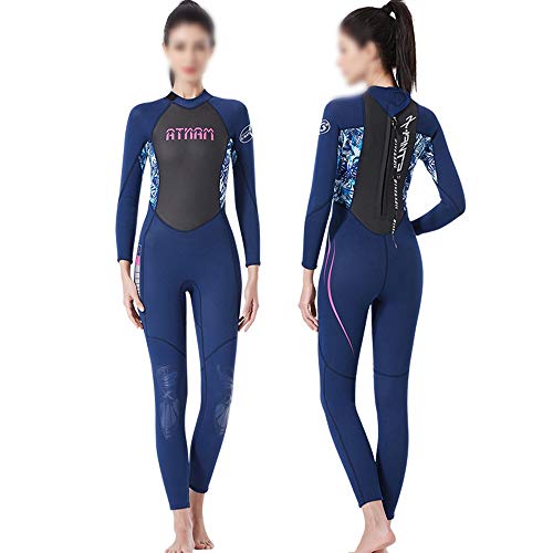 Preisvergleich Produktbild UICICI Taucheranzug weibliche 3mm siamesische langärmelige Neoprenanzug hoch elastisch warm wasserdicht Mutter Schnorcheln Bademode (Farbe : Blau, Size : XL)